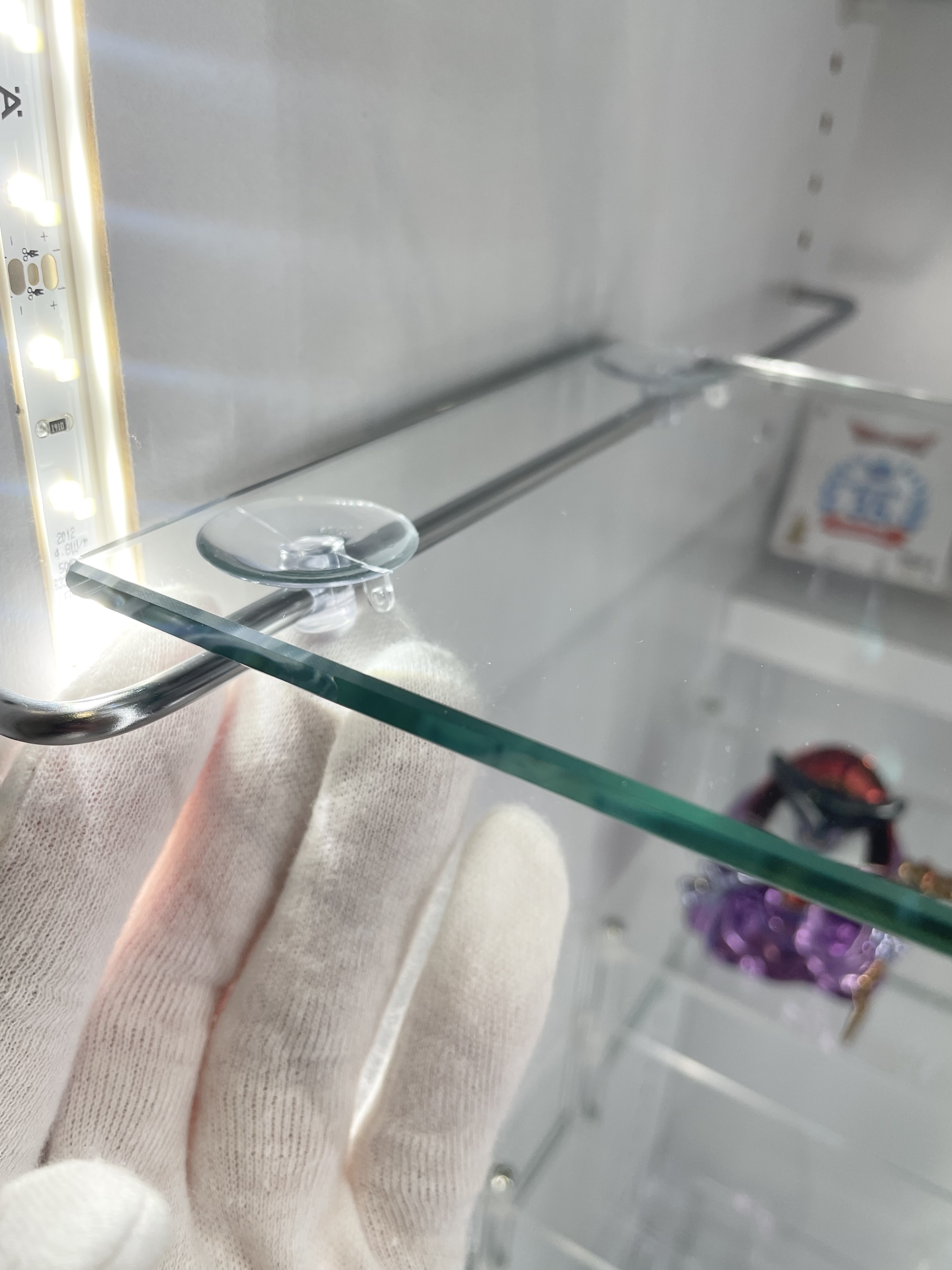 深型39cm奥行用 雛壇(M=14cm)　JAJANコレクションラックガラス棚取付図